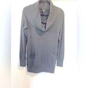 355. Olive Green Long Oversized Cowl Neck Pocket Long Sleeve Sweater/Tunic